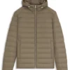 Down-filled jacket with water-repellent finish