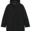 Down-filled jacket with water-repellent finish