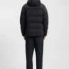 Down-filled parka jacket with water-repellent finish