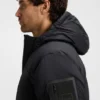 Down-filled parka jacket with water-repellent finish