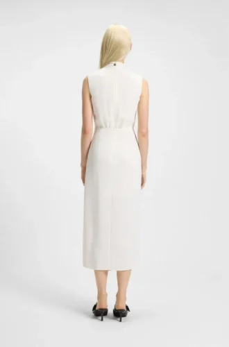 Drape-detail dress with mock neck