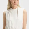 Drape-detail dress with mock neck