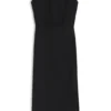 Drape-detail dress with mock neck
