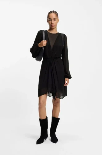 Drape-detail dress with polka dots Drape-detail dress with polka dots
