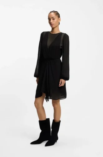 Drape-detail dress with polka dots Drape-detail dress with polka dots