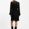 Drape-detail dress with polka dots