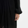Drape-detail dress with polka dots