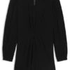 Drape-detail dress with polka dots