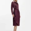 Drape-detail midi dress in satin Drape-detail midi dress in satin