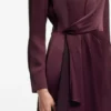 Drape-detail midi dress in satin Drape-detail midi dress in satin