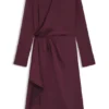 Drape-detail midi dress in satin Drape-detail midi dress in satin