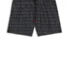Drawcord swim shorts with logo print