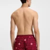 Drawcord swim shorts with logo print