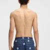 Drawcord swim shorts with logo print