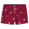 Drawcord swim shorts with logo print