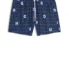Drawcord swim shorts with logo print