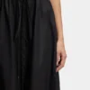 Drawcord-waist dress in cotton poplin
