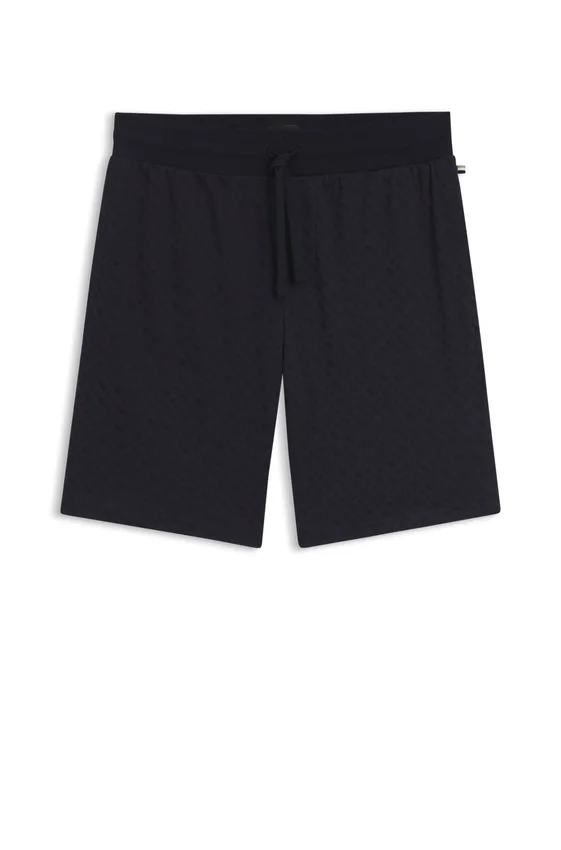 Drawstring pajama shorts in cotton with printed branding Drawstring pajama shorts in cotton with printed branding