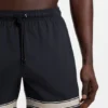Drawstring swim shorts in stretch fabric with tape trim
