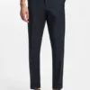 Easy-iron modern-fit trousers in cotton-blend twill
