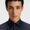 Easy-iron regular-fit shirt in cotton poplin