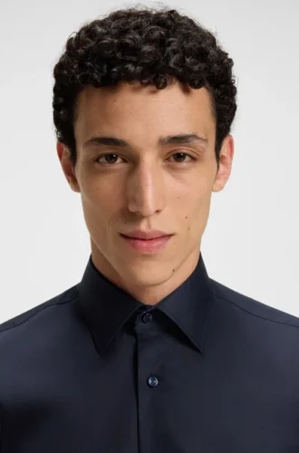 Easy-iron regular-fit shirt in cotton poplin