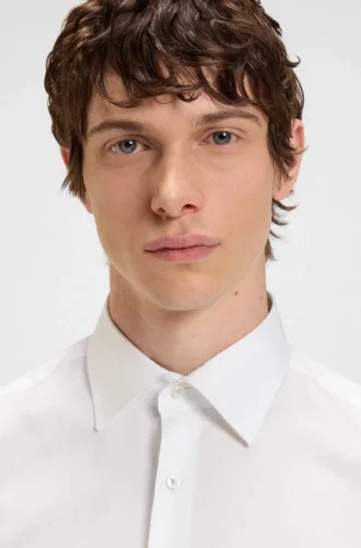 Easy-iron regular-fit shirt in cotton poplin