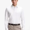 Easy-iron regular-fit shirt in stretch-cotton dobby