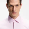Easy-iron regular-fit shirt in stretch-cotton dobby