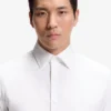 Easy-iron regular-fit shirt in stretch-cotton dobby