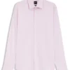 Easy-iron regular-fit shirt in stretch-cotton dobby