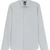 Easy-iron regular-fit shirt in stretch-cotton dobby