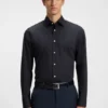 Easy-iron regular-fit shirt in stretch-cotton poplin
