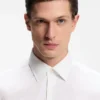 Easy-iron regular-fit shirt in stretch-cotton poplin