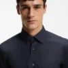 Easy-iron regular-fit shirt in stretch-cotton poplin