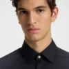 Easy-iron regular-fit shirt in stretch-cotton poplin