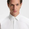 Easy-iron regular-fit shirt in stretch-cotton poplin