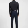 Easy-iron regular-fit shirt in stretch-cotton poplin