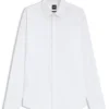 Easy-iron regular-fit shirt in stretch-cotton poplin