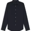 Easy-iron regular-fit shirt in stretch-cotton poplin