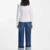 Easy-iron slim-fit blouse in cotton-blend poplin Easy-iron slim-fit blouse in cotton-blend poplin
