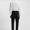Easy-iron slim-fit evening shirt in cotton poplin