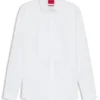 Easy-iron slim-fit evening shirt in cotton poplin