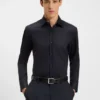 Easy-iron slim-fit shirt in cotton poplin