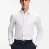 Easy-iron slim-fit shirt in cotton poplin