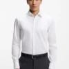 Easy-iron slim-fit shirt in cotton poplin Easy-iron slim-fit shirt in cotton poplin
