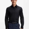 Easy-iron slim-fit shirt in cotton poplin