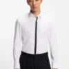 Easy-iron slim-fit shirt in cotton poplin