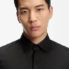 Easy-iron slim-fit shirt in cotton poplin