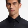 Easy-iron slim-fit shirt in cotton poplin